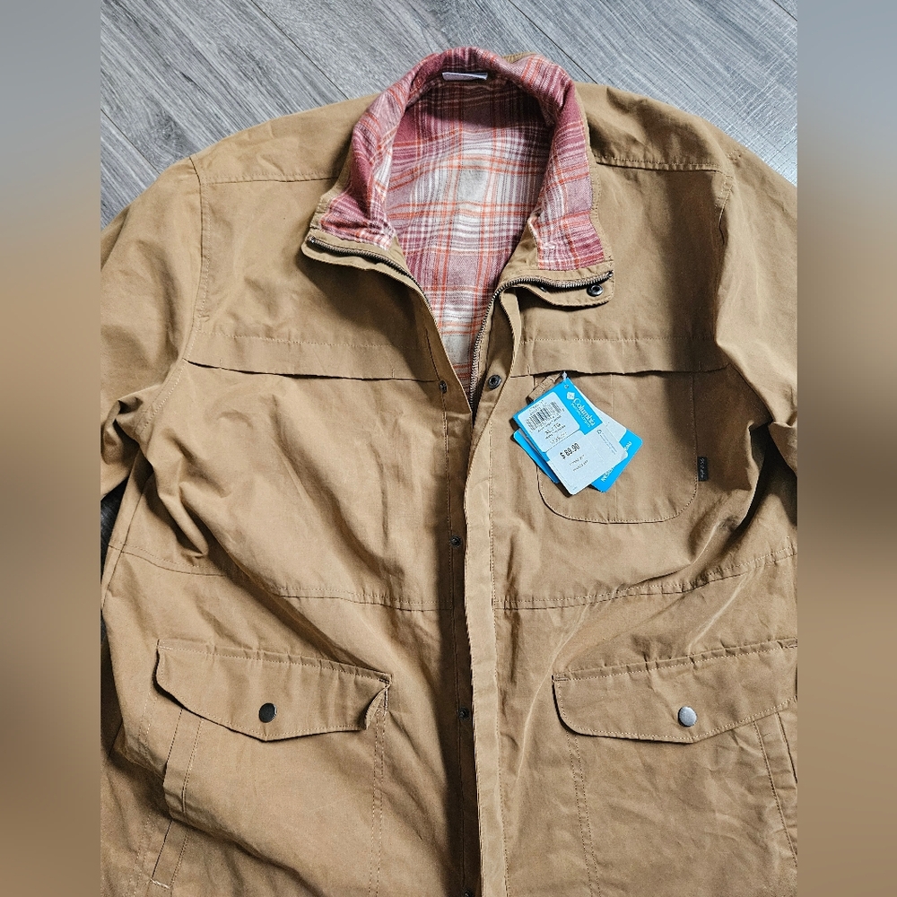 Columbia Flannel Lined Zip & Button Up Aston Lodge Water Resistant Coat NEW XL - Picture 3 of 14
